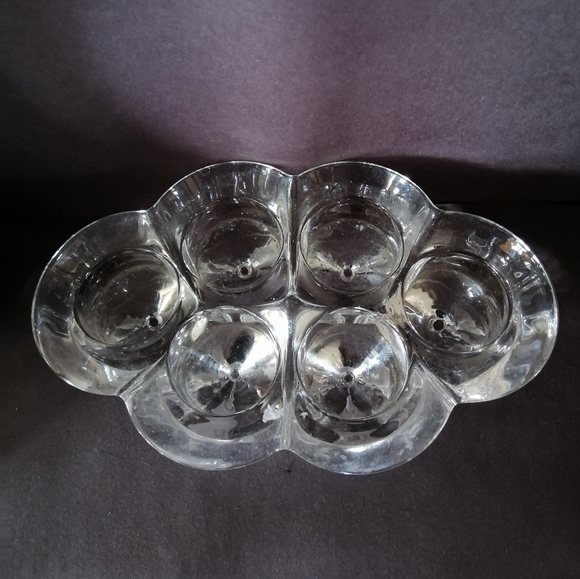 Vintage MCM JOHN LEWIS Candle Holder 6-Point Crystal Tea Light Votive - Picture 3 of 3